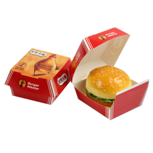 Mini-caixas de hambúrgueres impressas à medida